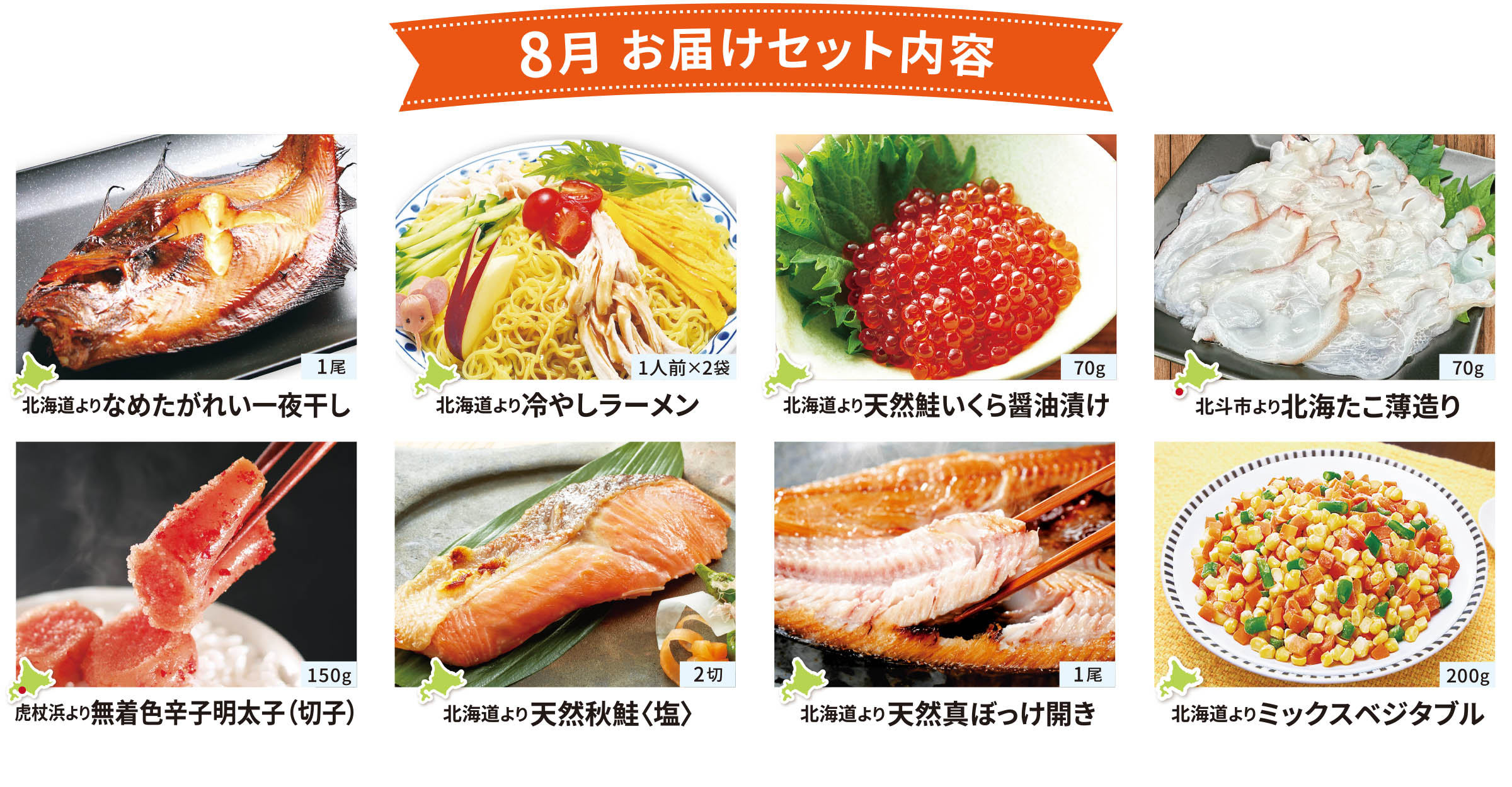 8月のお届けセット内容