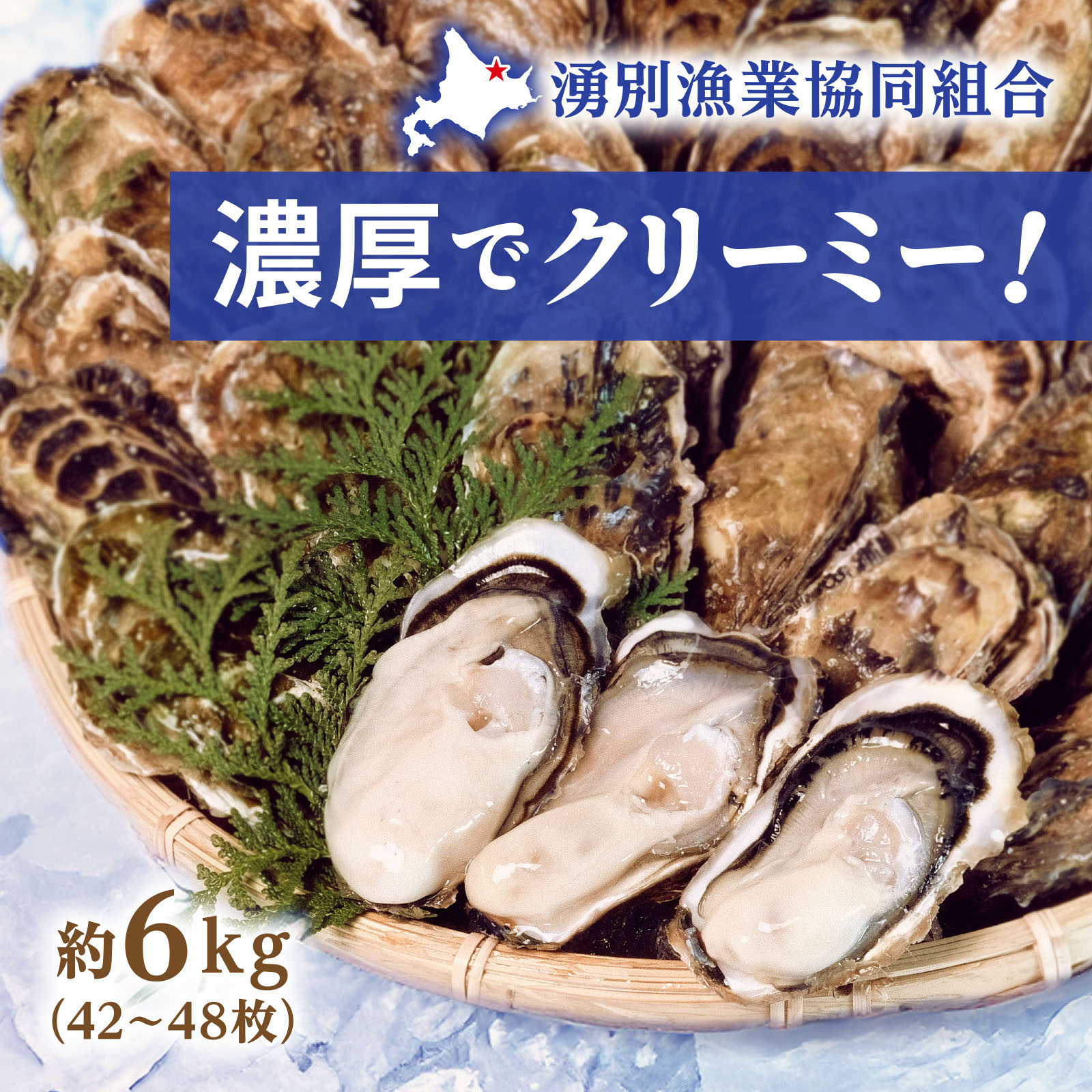 北海道湧別サロマ湖産 龍宮かき 約6kg（42~48枚）